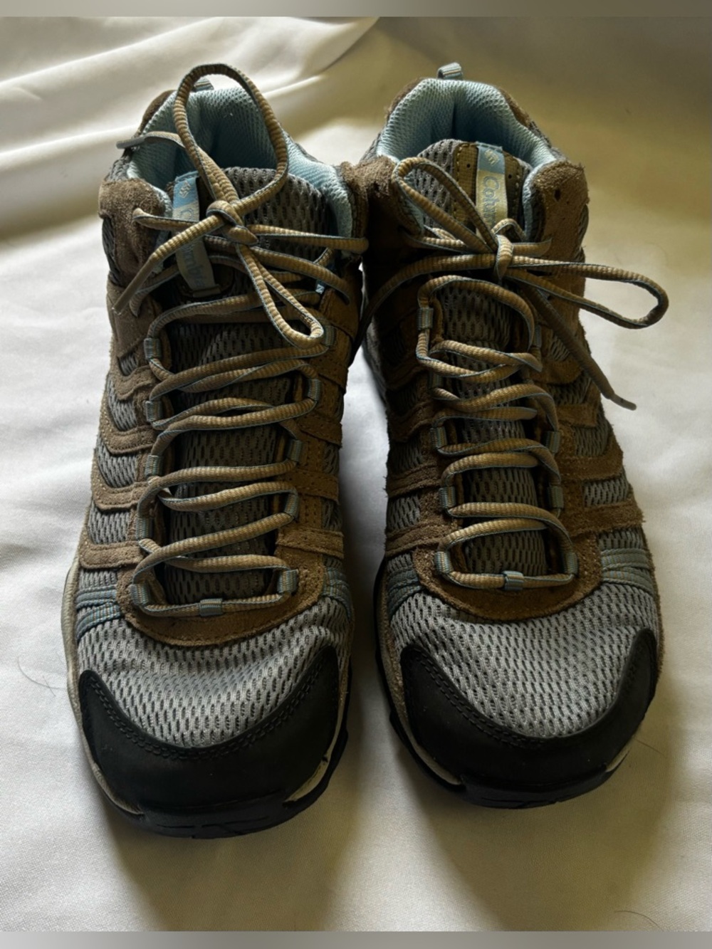 Columbia Women’s Waterproof Hiking Boots in Taupe/Blue Sz 9.5 - Picture 2 of 5
